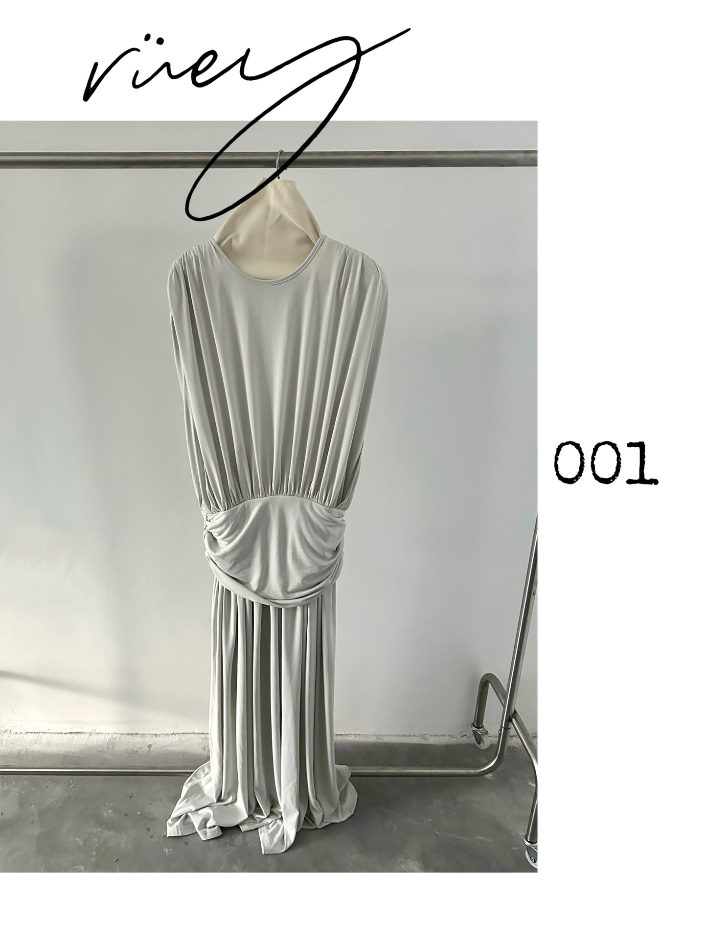 RÜEY Draped Open-Back Maxi Dress